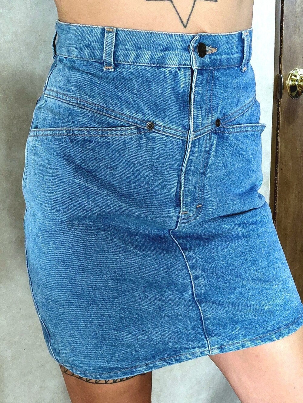 1980s Calvin Klein Brooke Shields Denim Skirt Size 9 High Waist Made in USA